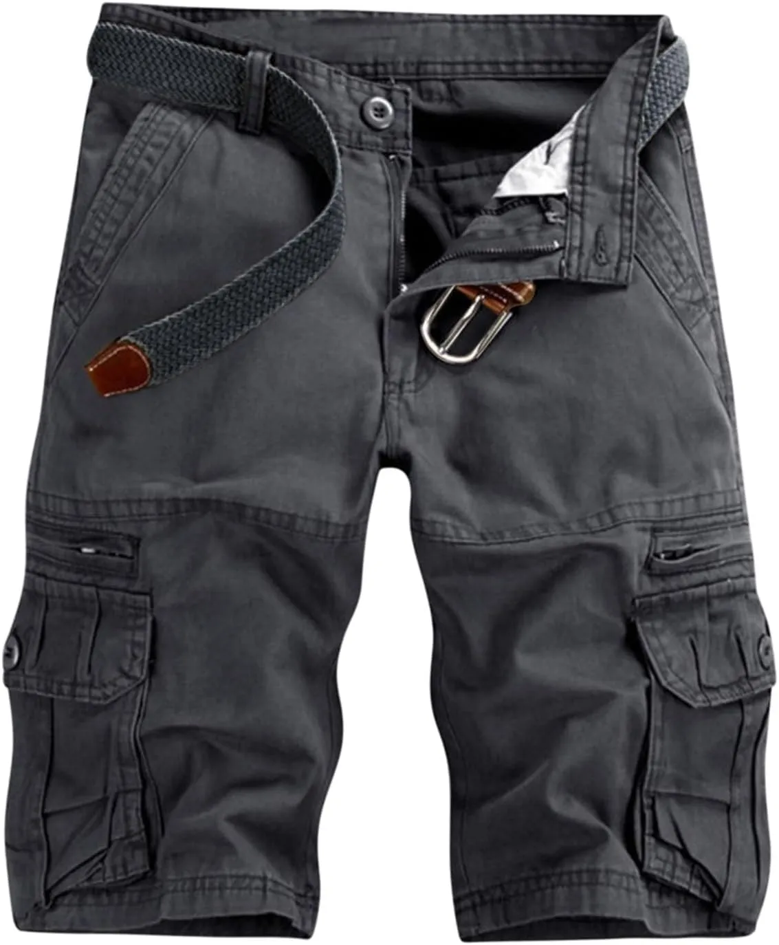Men's Cargo Shorts Relaxed Fit, Cotton Twill Work Shorts, Outdoor Lightweight Casual Shorts for Men with Pockets