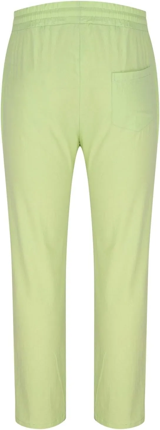 Men's Casual Pants Loose Elastic Drawstring Waist Straight Leg Lounge Trousers Lightweight Summer Beach Long Pants