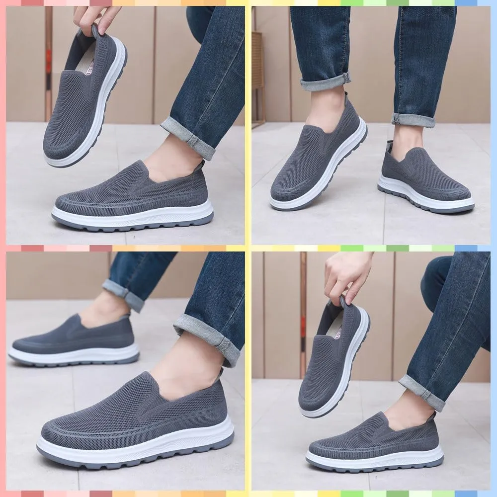 Men's Casual Slip-On Loafers | Lightweight & Breathable Walking Shoes for Home, Travel & Driving | Comfortable Non-Slip Sole