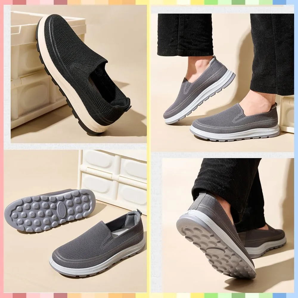 Men's Casual Slip-On Loafers | Lightweight & Breathable Walking Shoes for Home, Travel & Driving | Comfortable Non-Slip Sole