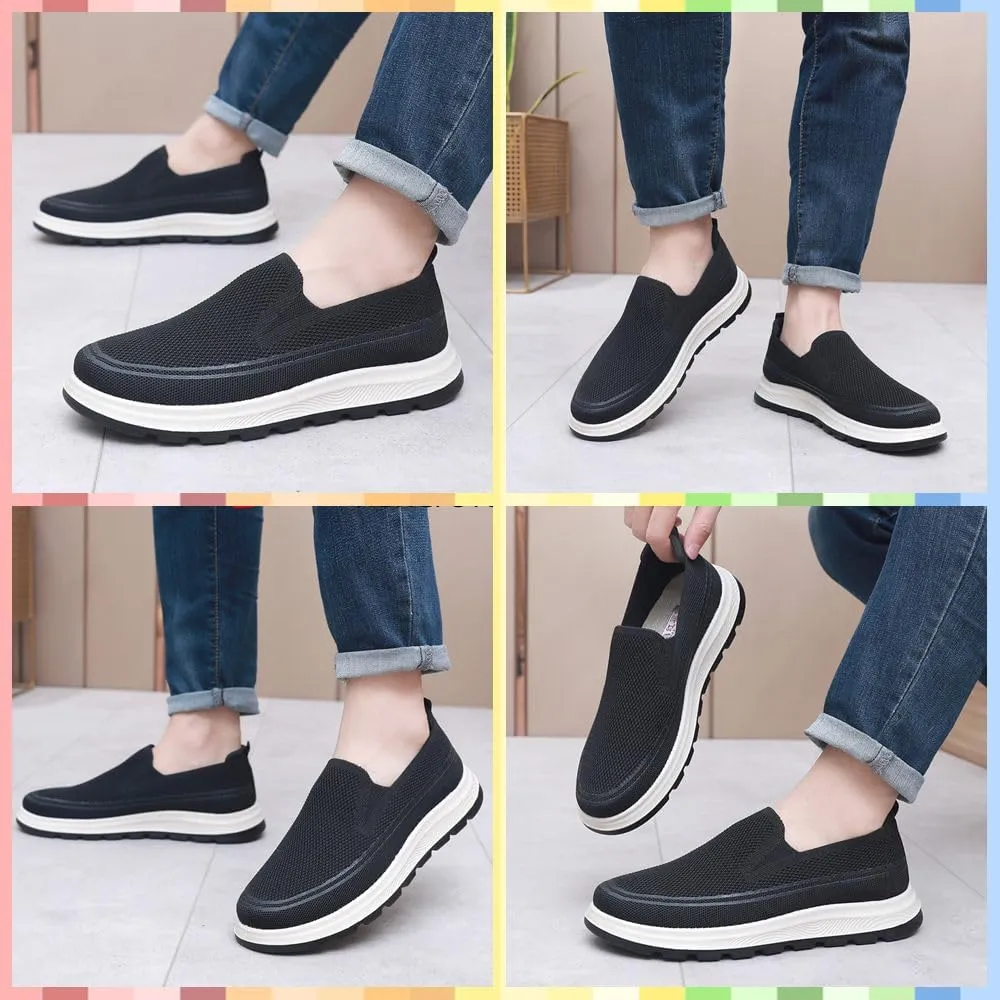 Men's Casual Slip-On Loafers | Lightweight & Breathable Walking Shoes for Home, Travel & Driving | Comfortable Non-Slip Sole