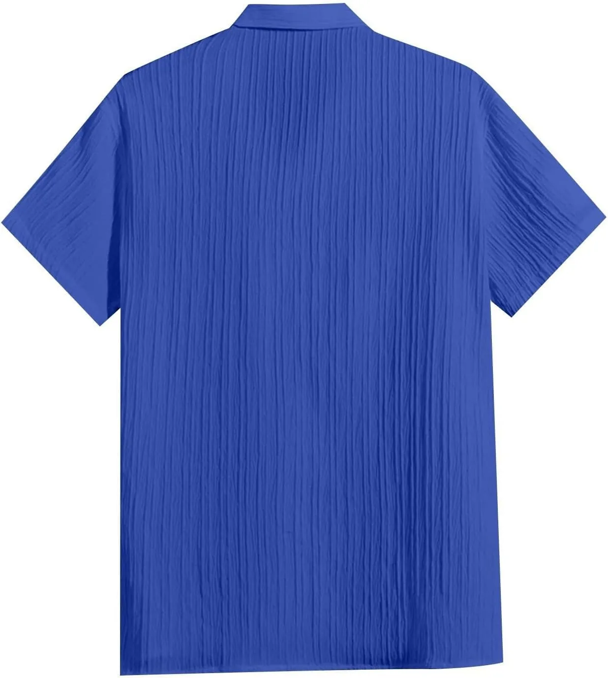 Mens Linen Button-Down Shirts Casual Loose Striped Jacquard Long Sleeve Beach Shirt