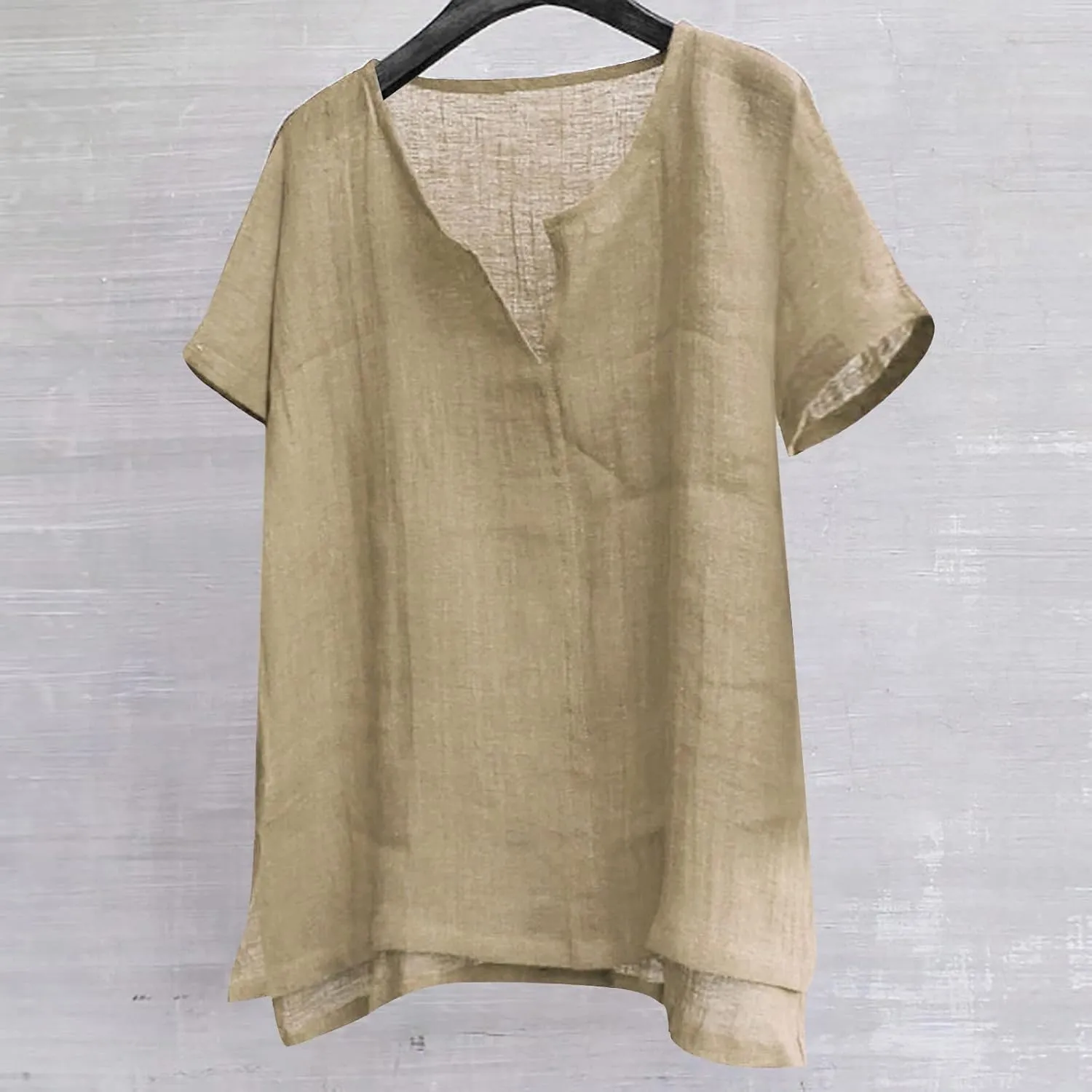 Mens Linen Shirts Short Sleeve Summer Beach Shirts Lightweight Comfy Casual Holiday Shirt Loose Yoga Shirts Trendy