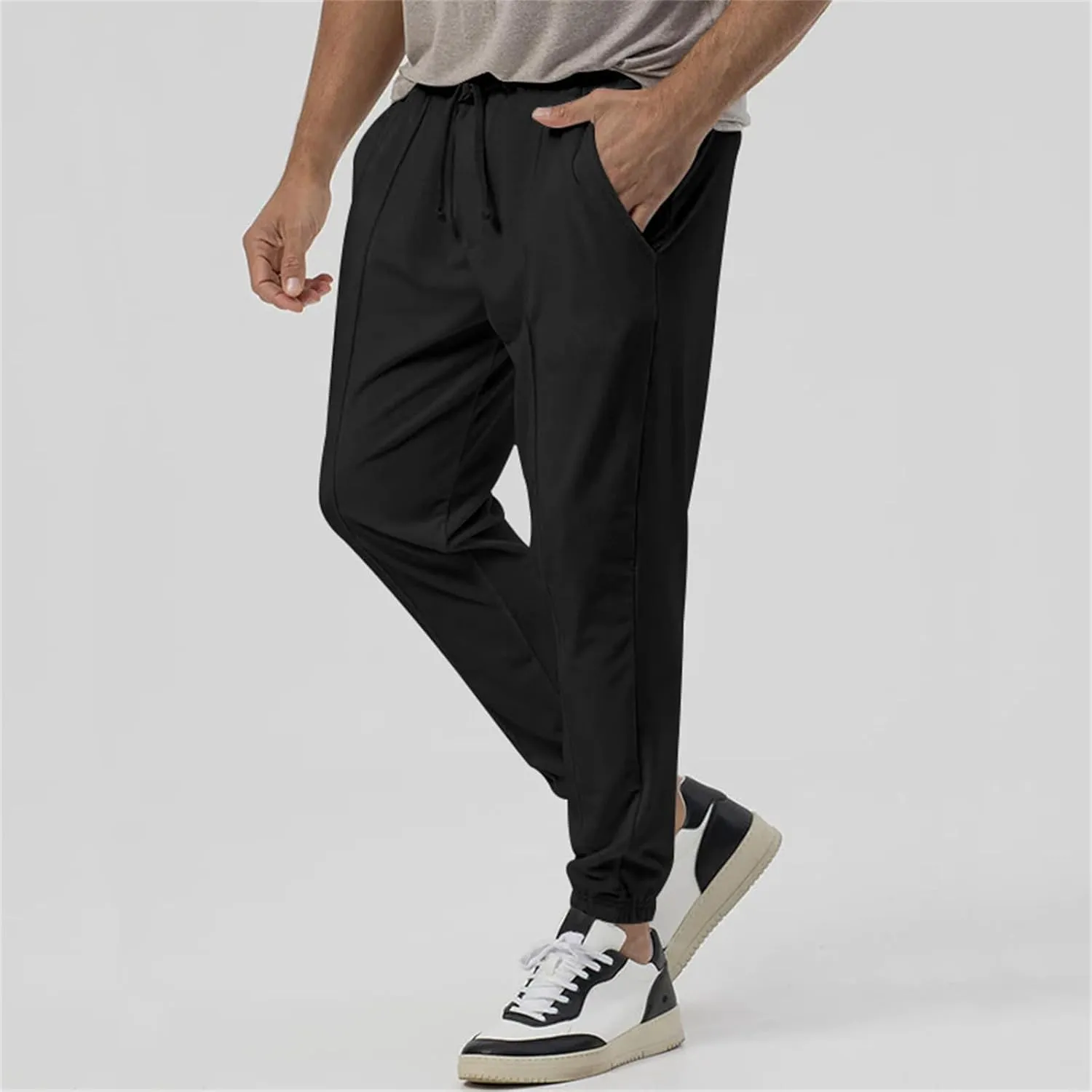 Men's Outdoor Pants Elastic Waist Water-Resistant Quick-Dry for Hiking Golf High Waisted Modal Joggers for Running