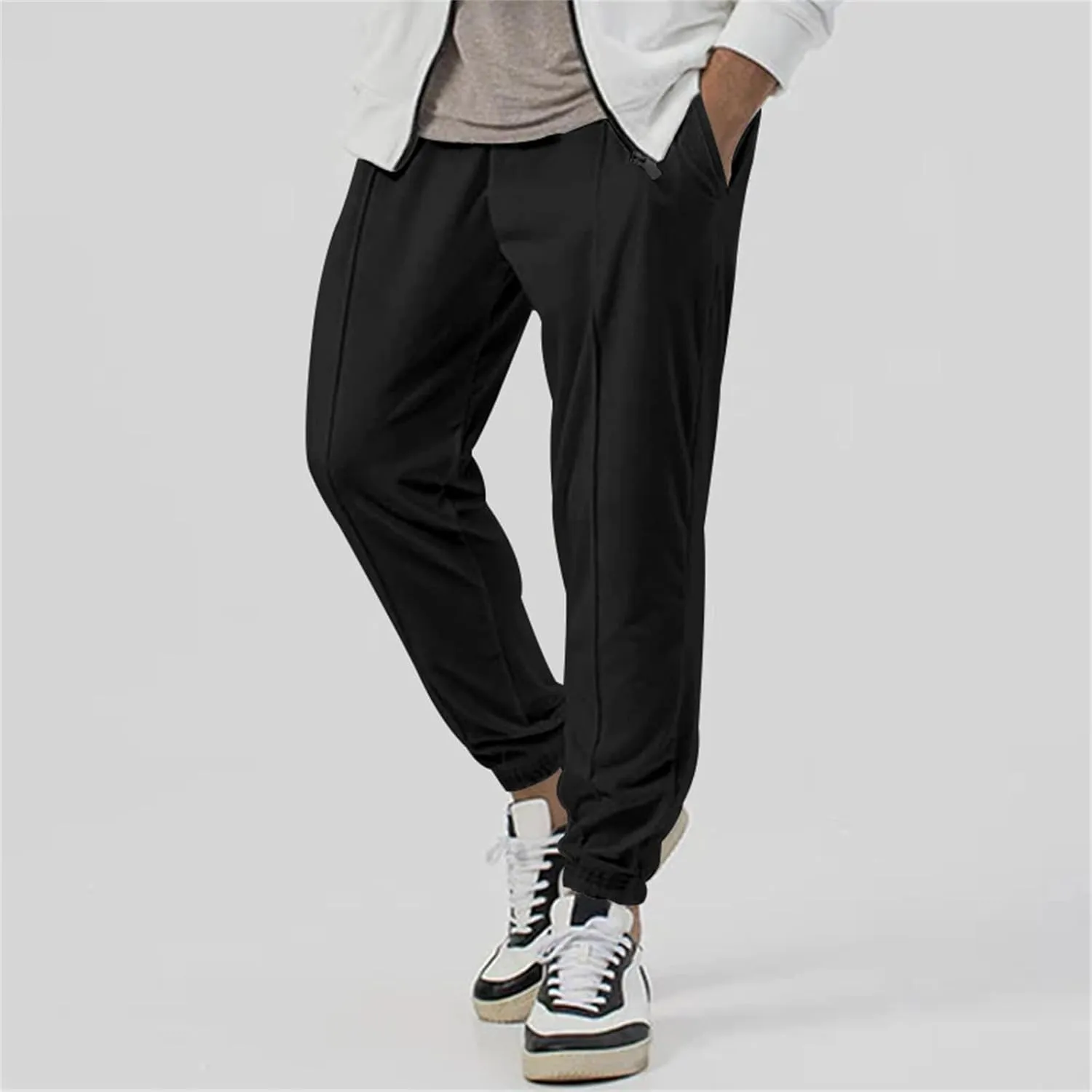 Men's Outdoor Pants Elastic Waist Water-Resistant Quick-Dry for Hiking Golf High Waisted Modal Joggers for Running