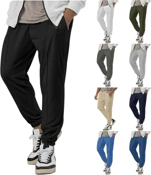 Men's Outdoor Pants Elastic Waist Water-Resistant Quick-Dry for Hiking Golf High Waisted Modal Joggers for Running