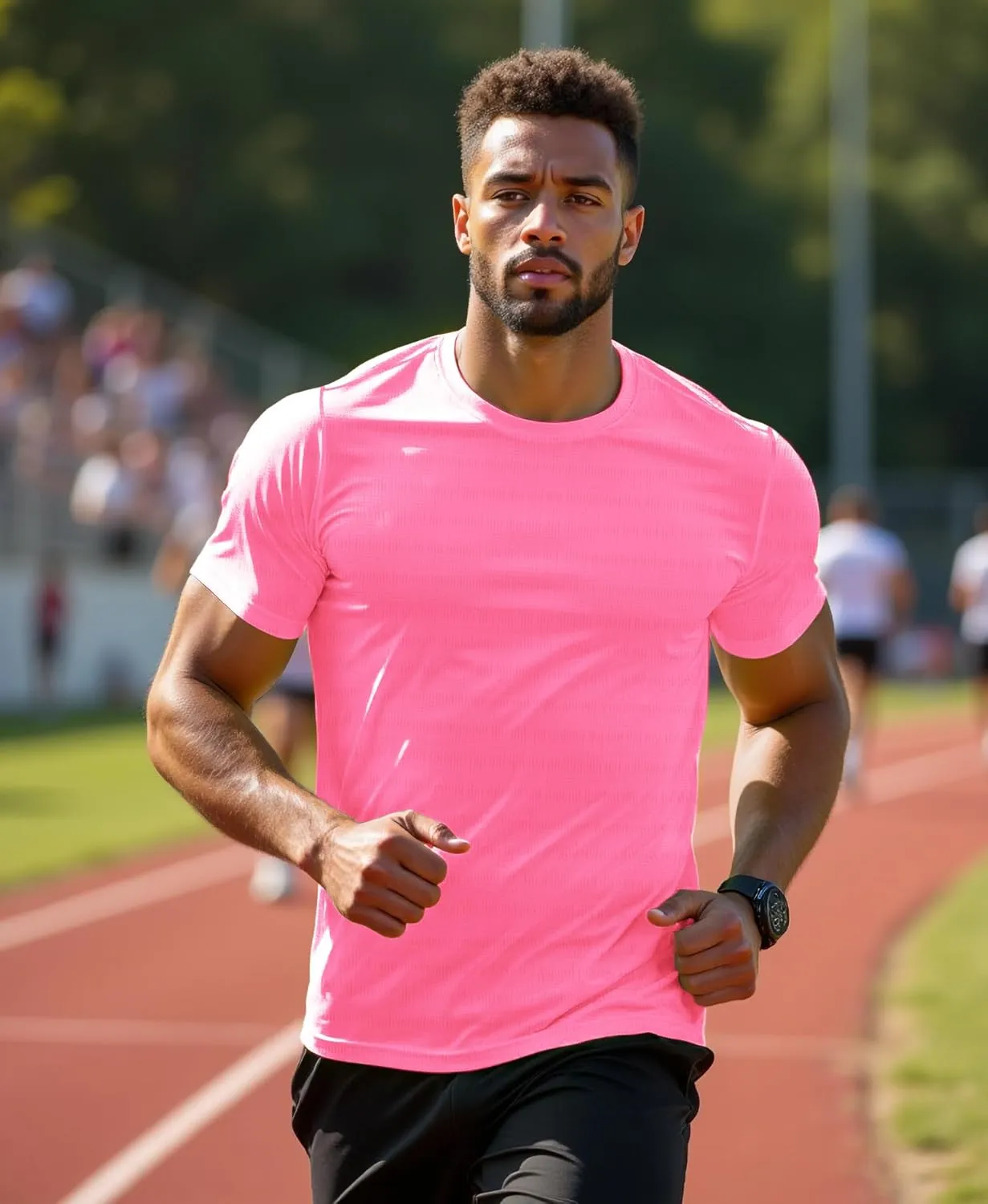 Mens Running Shirt Quick Dry Fit Short Sleeve Performance T-Shirt Moisture Wicking Ourdoor Active Wear Reflective