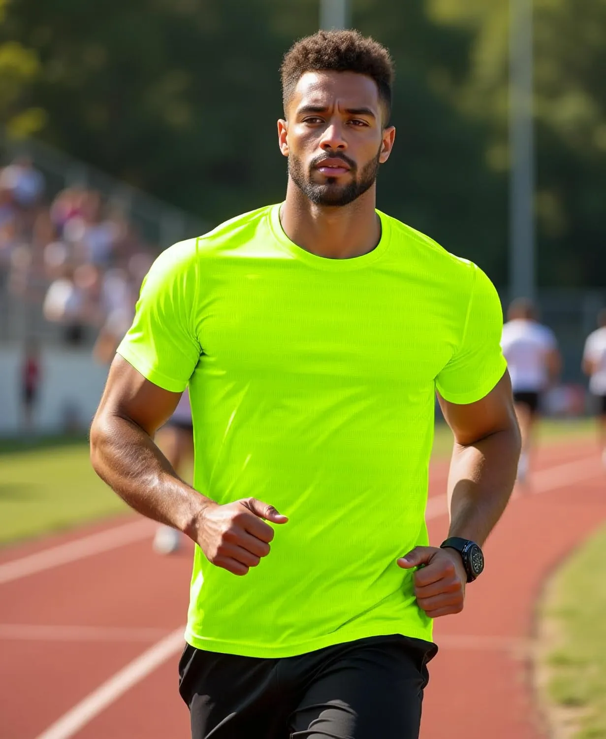 Mens Running Shirt Quick Dry Fit Short Sleeve Performance T-Shirt Moisture Wicking Ourdoor Active Wear Reflective
