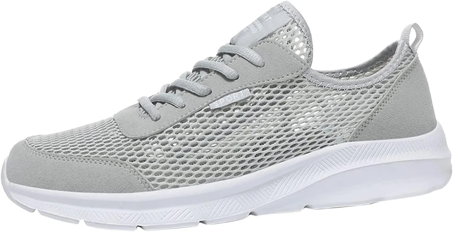 Men's Running Shoes Comfortable Sneakers Casual Lightweight Breathable Lace Up Mesh Walking Sports Shoes