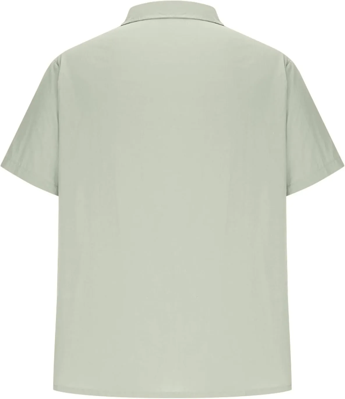 Mens Short Sleeve Button Down Shirts Linen Shirts for Men Collared Summer Beach T-Shirts Vacation Tops