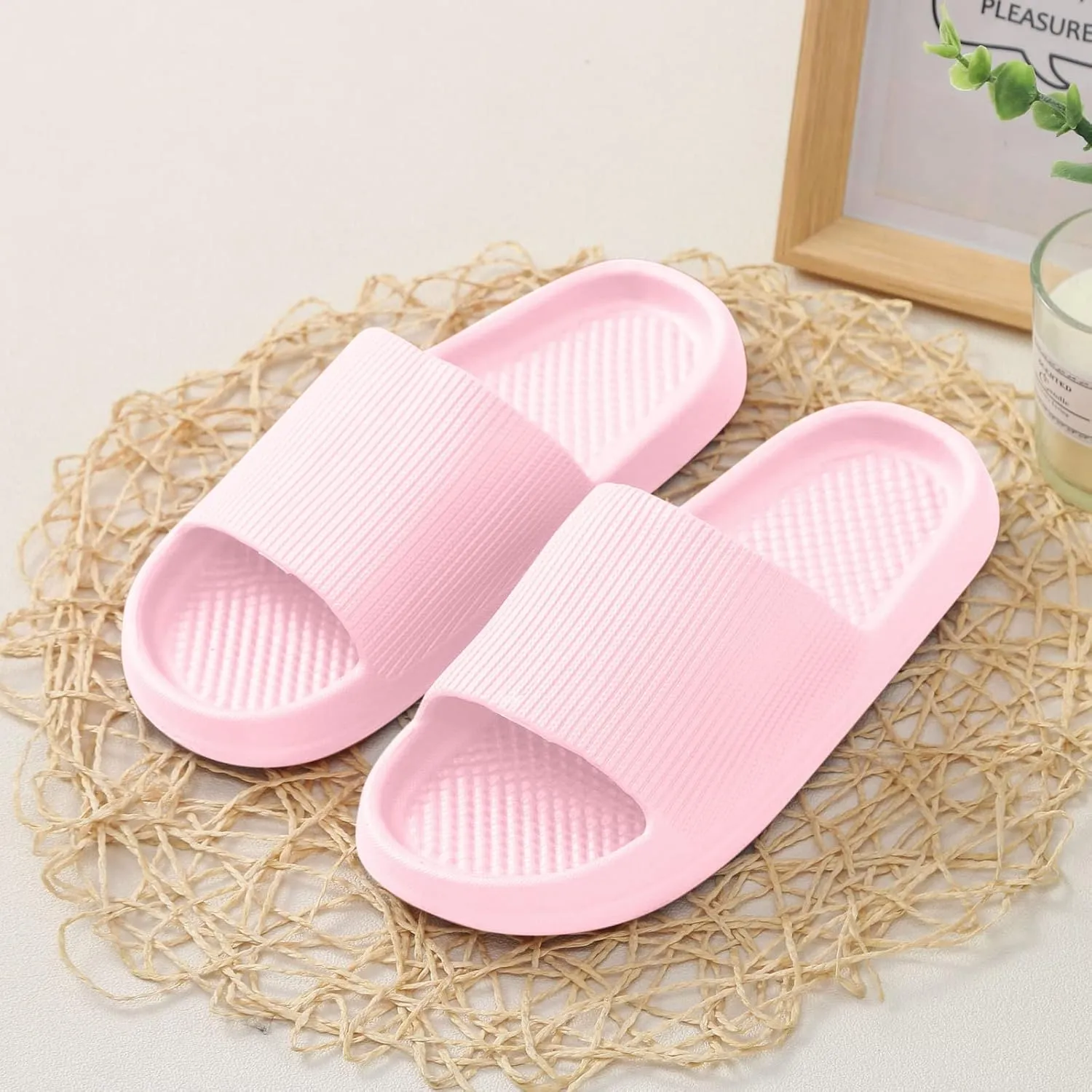Mens Slides Womens Slides Bathroom Slippers Men for Women Bathroom Travel Ultimate Comfort Slippers