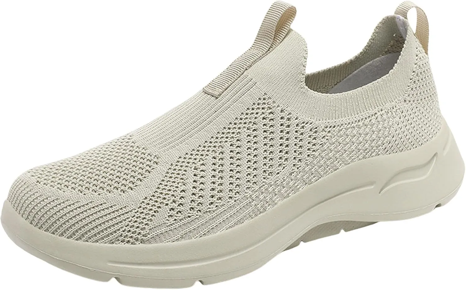 Men's Sports Shoes Versatile Elastic Knit Sneakers Breathable Slip On Sock Shoes Lightweight Workout Shoe