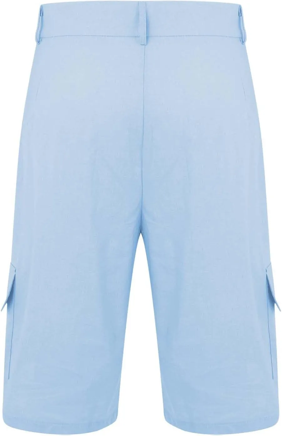 Mens Summer Workout Shorts Cotton and Linen Solid Color Multi Pockets Fashion Beach Pants Combat Vacation Casual Cool Bermuda