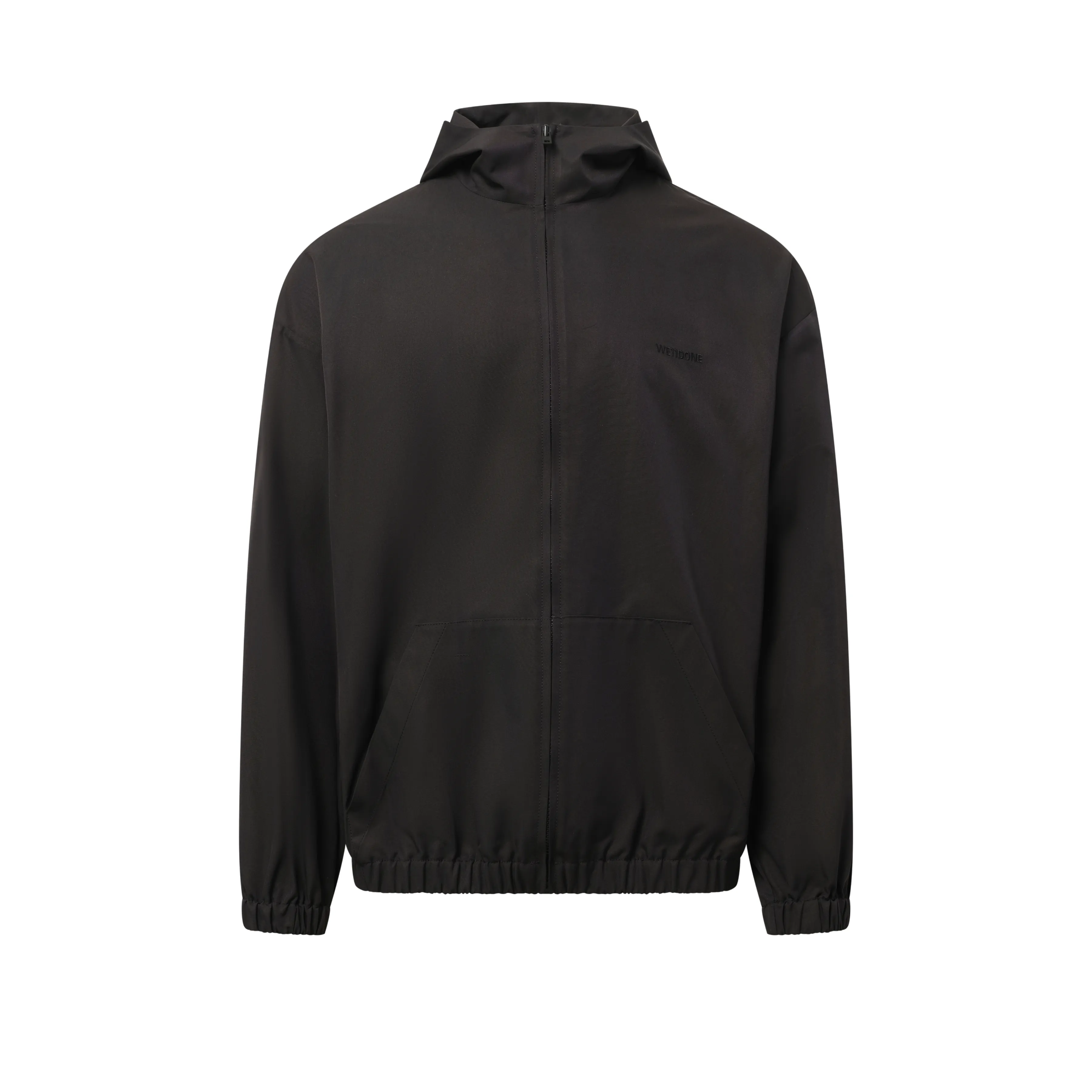 Mens Track Hoodie Windbreaker in Black