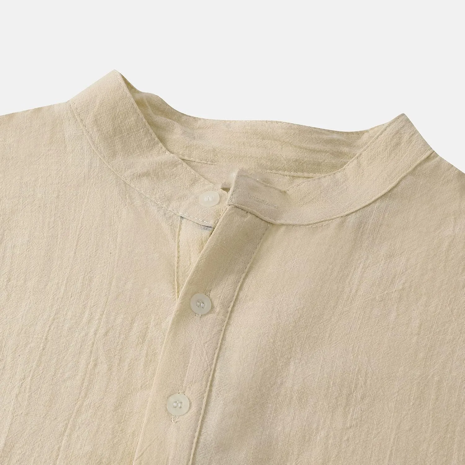 Muscularfit Men's Cotton Linen Henley Shirt Casual Stylish Short Sleeve Button Down T Shirts Loose Fit Plain Chest Pocket Tee