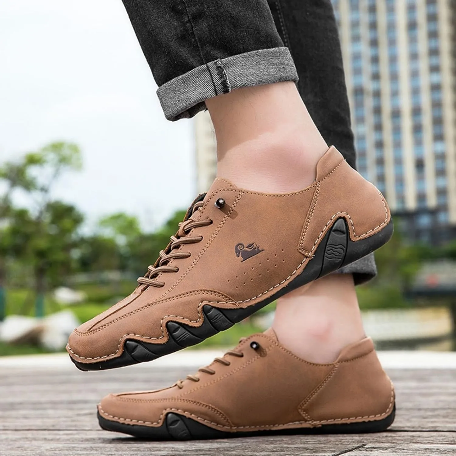 Nevova Shoes for Men Women Barefoot Shoes Suede Desert Boots Driving Beck Shoe, Comfort Handmade Slip On Leather Chukka Walking Hiking Boots Hike Grounded Unisex