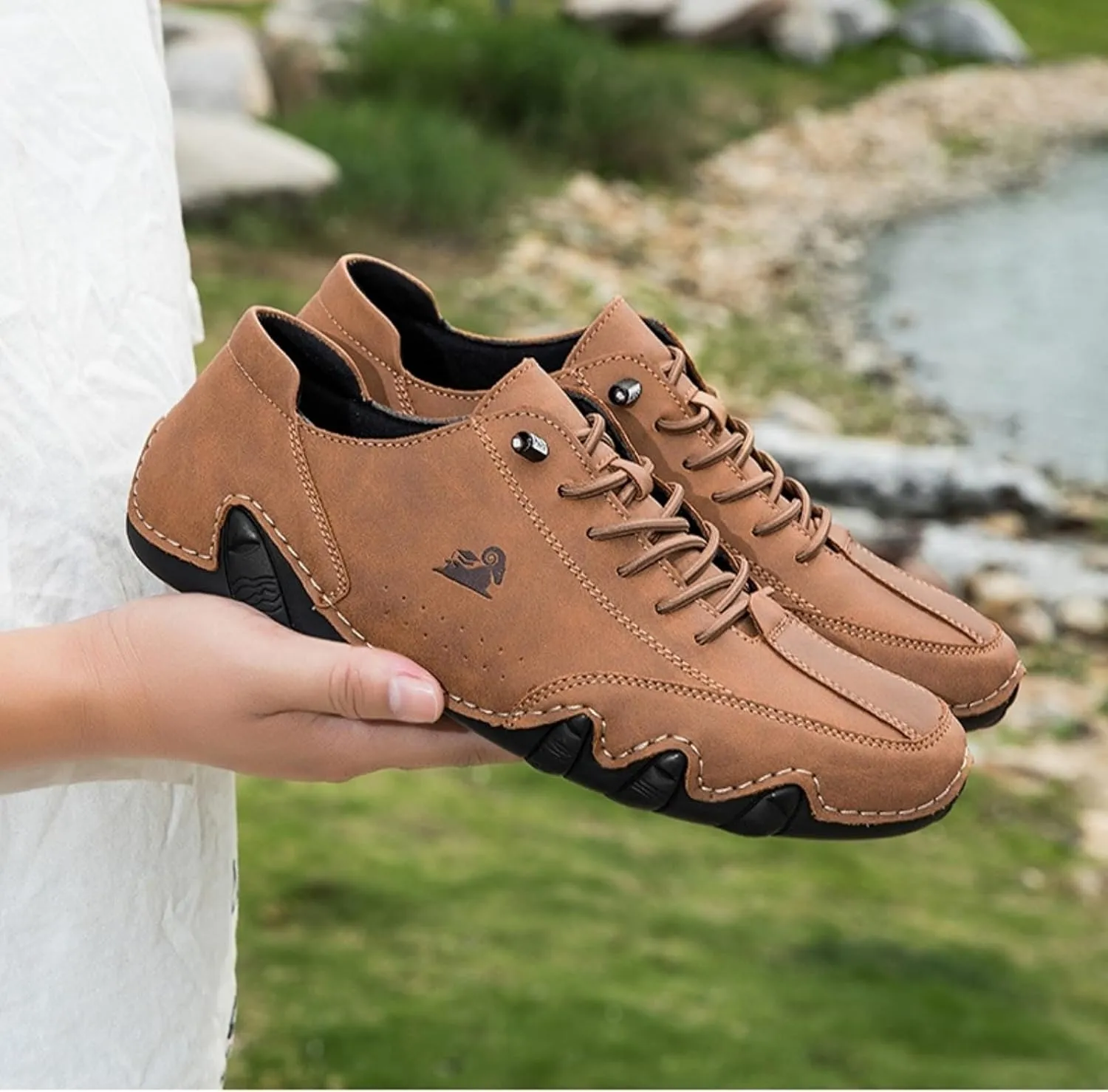 Nevova Shoes for Men Women Barefoot Shoes Suede Desert Boots Driving Beck Shoe, Comfort Handmade Slip On Leather Chukka Walking Hiking Boots Hike Grounded Unisex