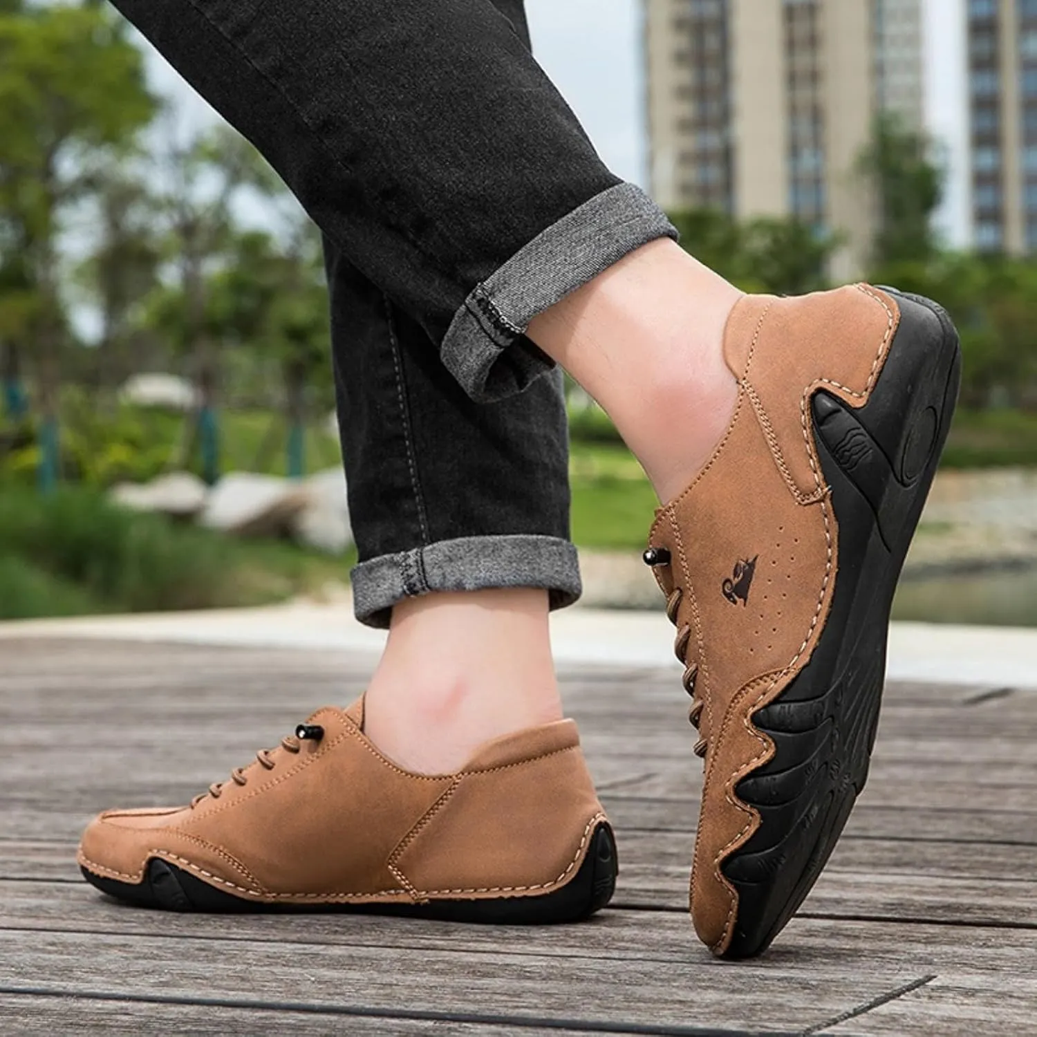Nevova Shoes for Men Women Barefoot Shoes Suede Desert Boots Driving Beck Shoe, Comfort Handmade Slip On Leather Chukka Walking Hiking Boots Hike Grounded Unisex