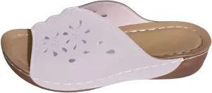 Orthopedic Sandals for Women Summer Hollow Out Wedge Sandals Fish Mouth Leather Platform Wedges, Open Toe Breathable Slippers Comfortable Slip on Walking Slippers