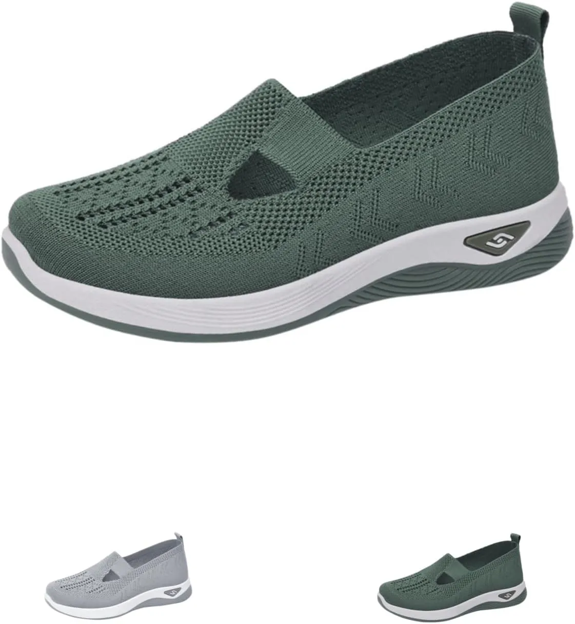 Orthopedic Shoes for Women Wide Width Air Cushion Sports Shoes Elastic Knit Lightweight Mesh Breathable Yoga Sneakers