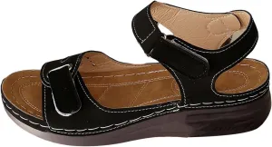 Orthopedic Wedge Sandals for Women Summer Dressy Flat Open Toe Platform Sandals Casual Boho Slip on Sandals Comfortable Beach Sandal Outdoor Dress Shoes