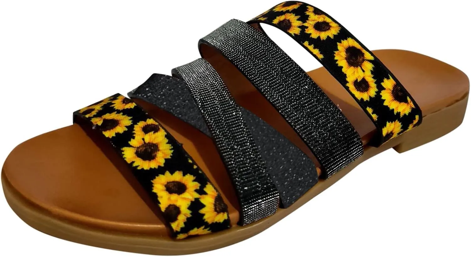 peqiut Casual Sandals Women Flat Orthopedic Sandals for Women Slip On Slides Comfortable Boho Beach Sandals