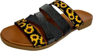 peqiut Casual Sandals Women Flat Orthopedic Sandals for Women Slip On Slides Comfortable Boho Beach Sandals