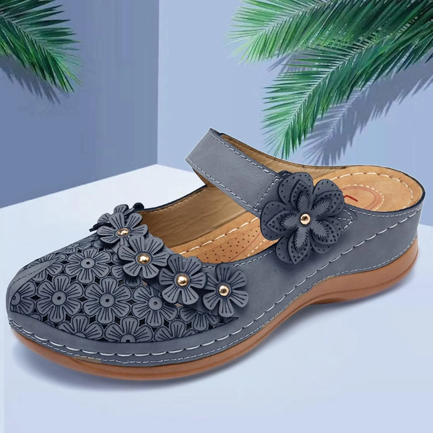 peqiut Casual Sandals Women Orthopedic Sandals for Women Arch Support Strap Shoes Comfortable Slip On Casual Sandals