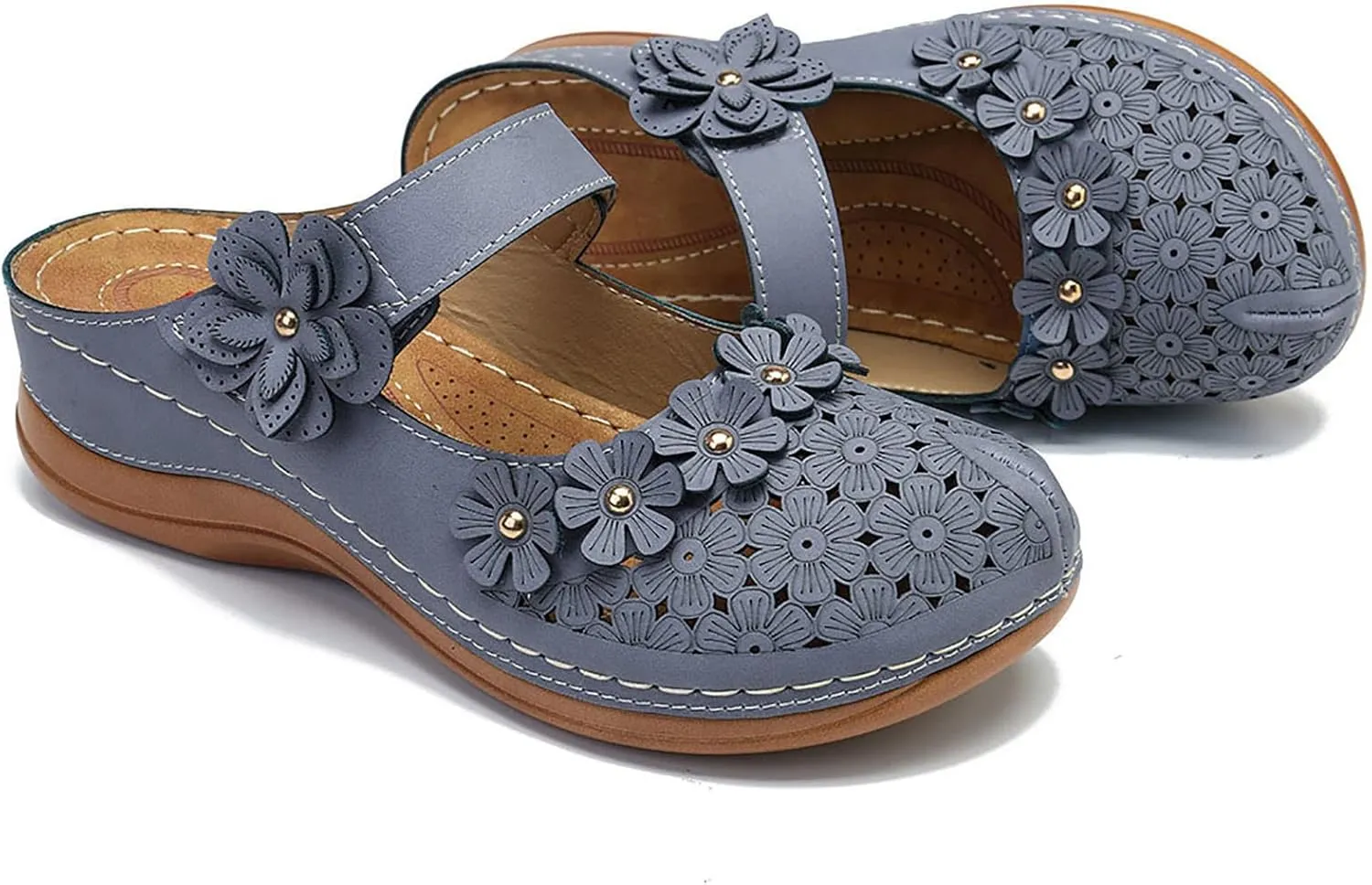 peqiut Casual Sandals Women Orthopedic Sandals for Women Arch Support Strap Shoes Comfortable Slip On Casual Sandals