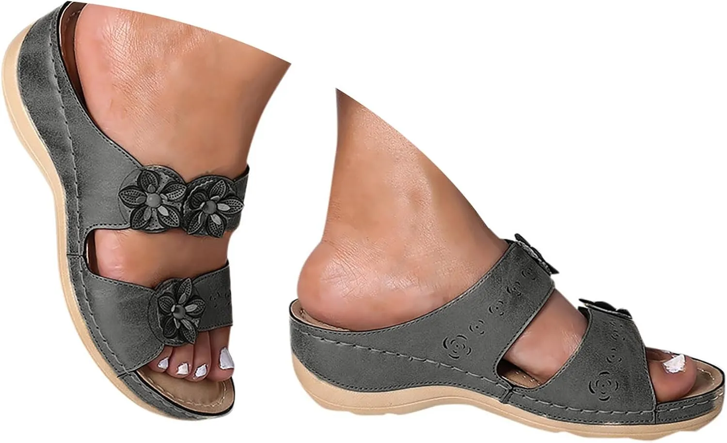 peqiut Platform Sandals Women Summer Comfortable Lightweight Breathable Orthopedic Sandals Women Dressy Womens Sandals 2024
