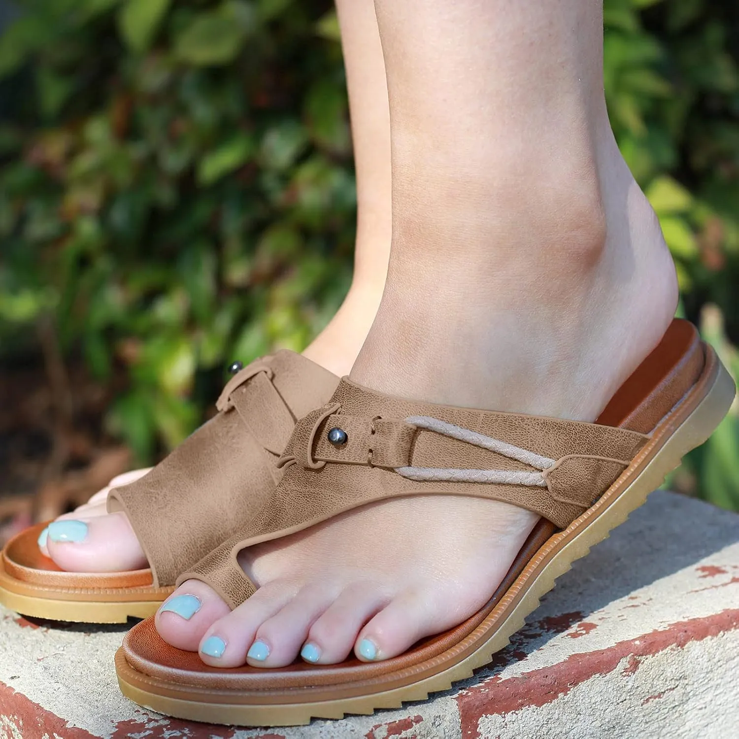 peqiut Sandals Women Retro Flip Flops Casual Orthopedic Sandals for Women Fashion Slides Womens Sandals Comfortable