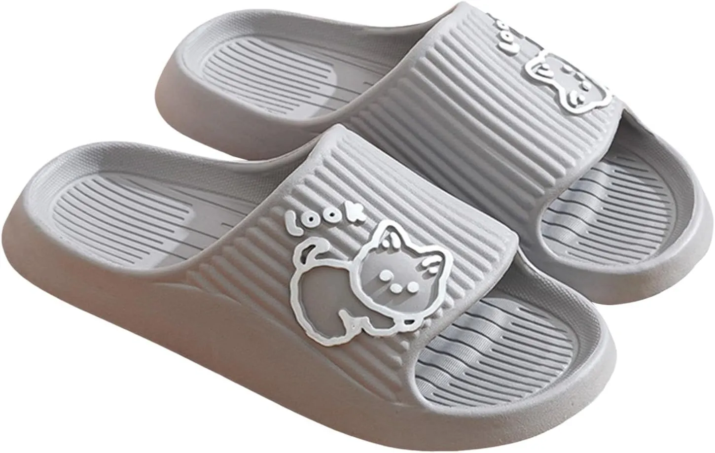 Pillow Slippers for Women and Men Shower Slides Non Slip Quick Drying Bathroom Ballerina Slippers Women