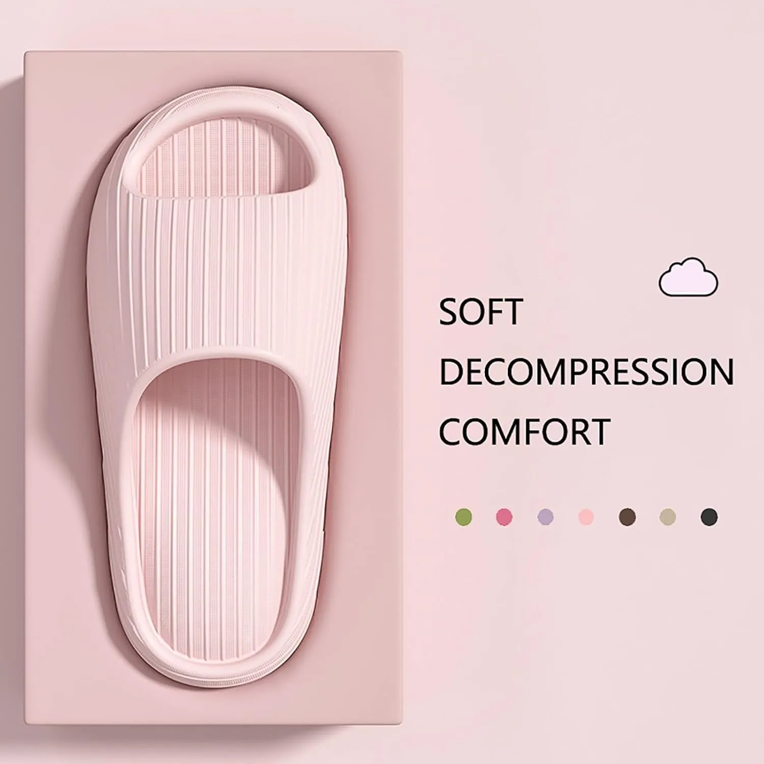 Pillow Slippers for Women and Men Summer Shower Slides Non Slip Quick Drying Bathroom Sandals Thick Sole Mens Slides