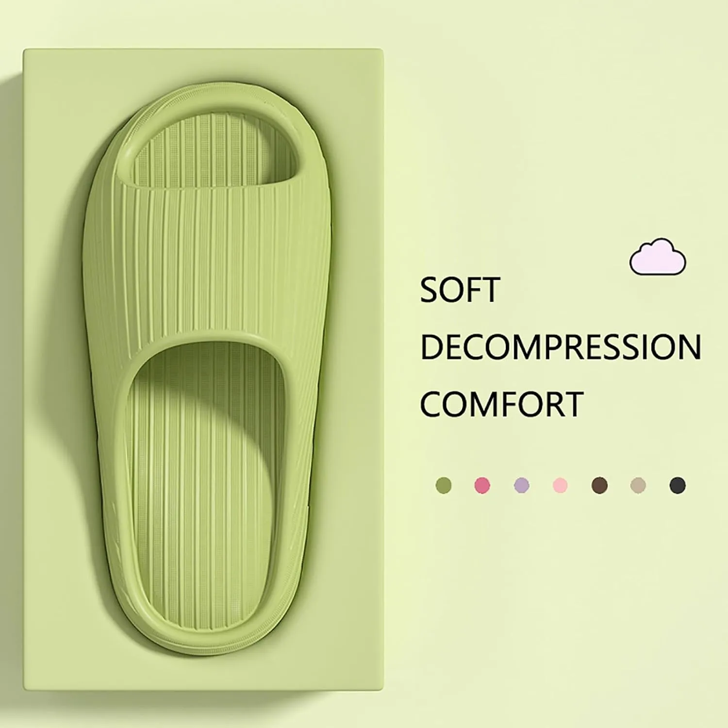 Pillow Slippers for Women and Men Summer Shower Slides Non Slip Quick Drying Bathroom Sandals Thick Sole Mens Slides