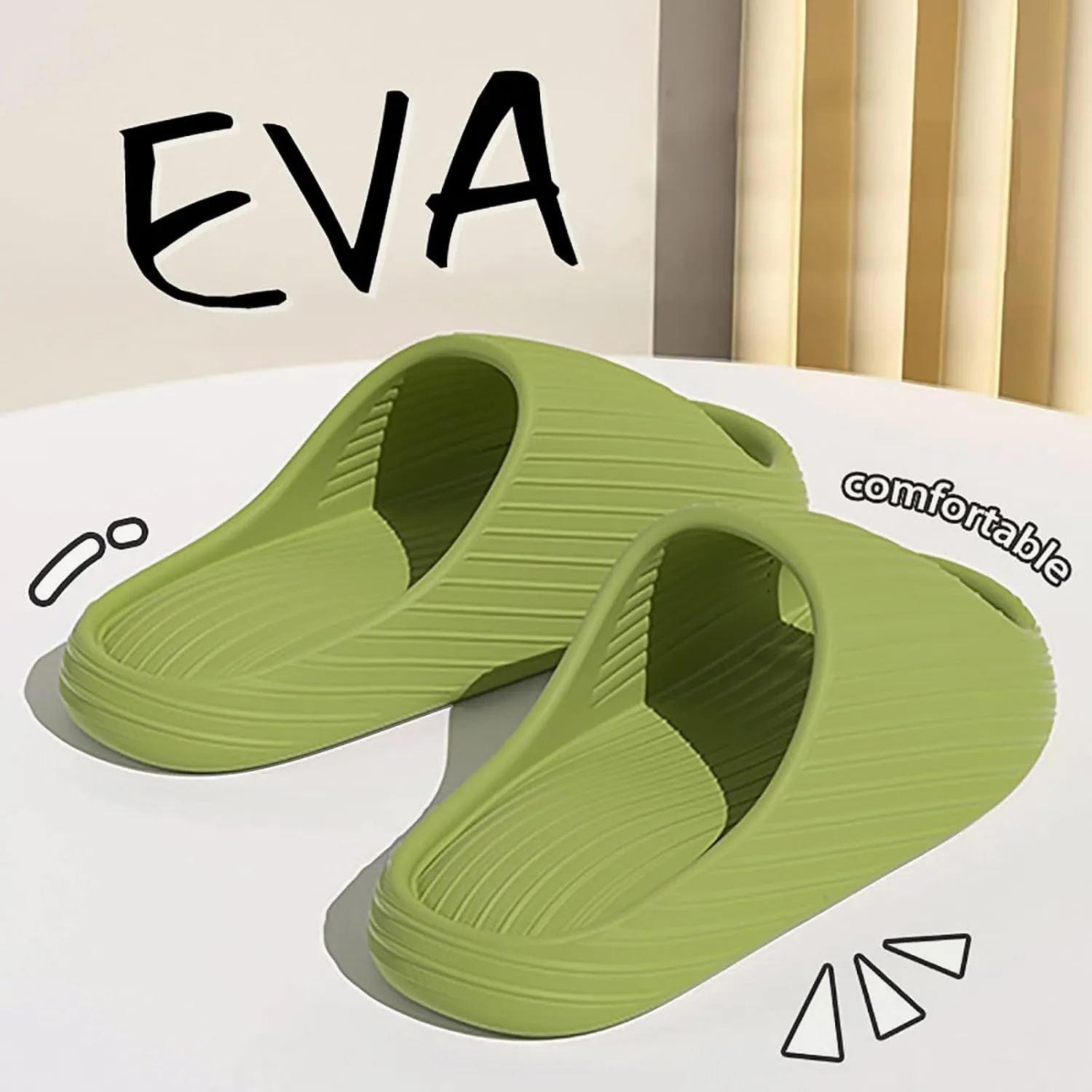 Pillow Slippers for Women and Men Summer Shower Slides Non Slip Quick Drying Bathroom Sandals Thick Sole Mens Slides