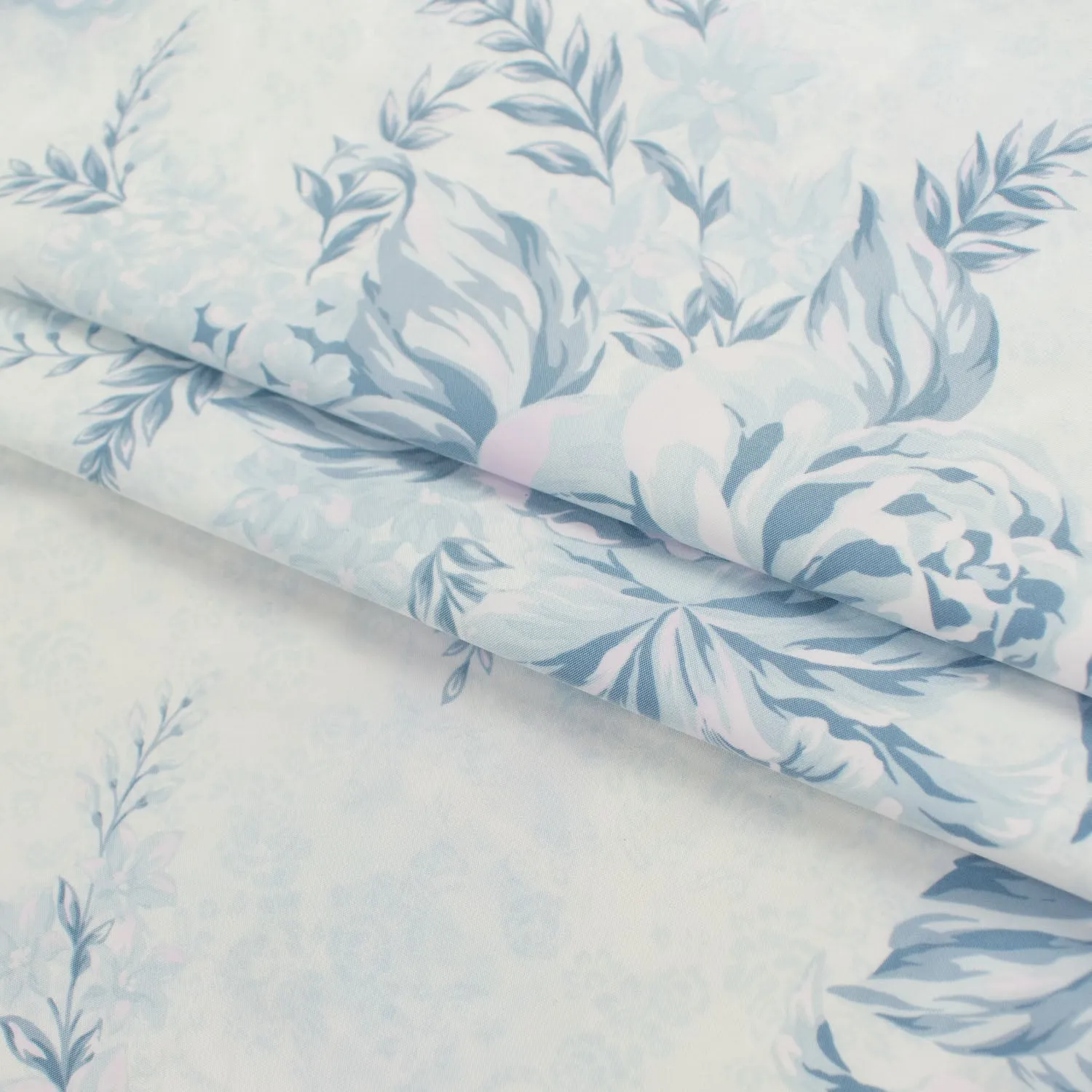 Printed Lining Design-34 Light Blue Florals