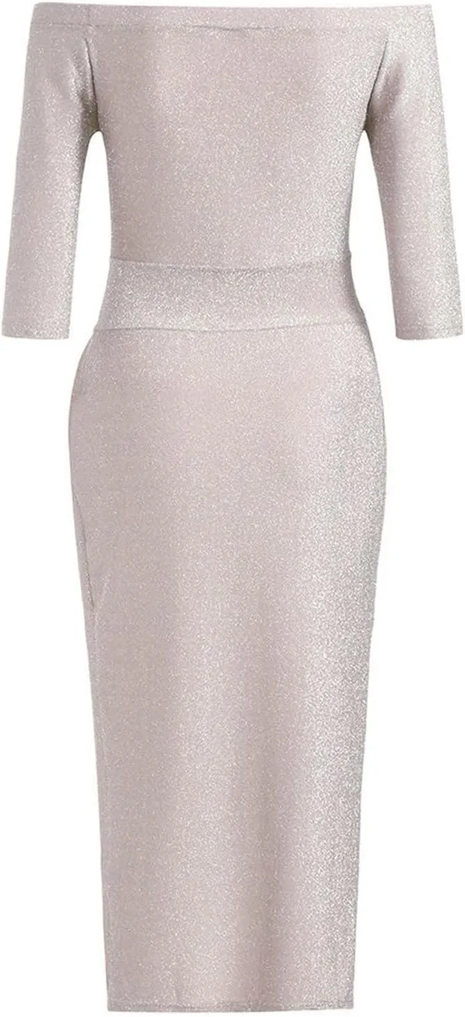 Prom Dresses for Women 2025 Elegant Classy Sequin Spring Strapless High Slit Hem Midi Cocktail Wedding Guest Dresses