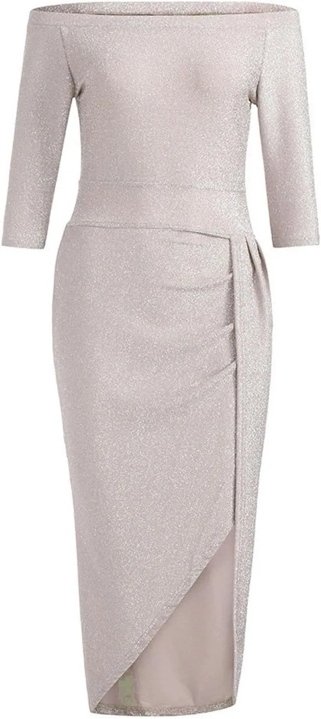 Prom Dresses for Women 2025 Elegant Classy Sequin Spring Strapless High Slit Hem Midi Cocktail Wedding Guest Dresses