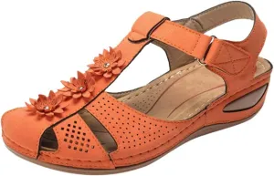 Promotion Sale Wedge Platform Sandals Women Orthopedic Leather Flat Womens Comfortable Walking Sandals Women's Sandals Comfortable Walking Orthopedic Shoes Ladies Women Shoes Heels