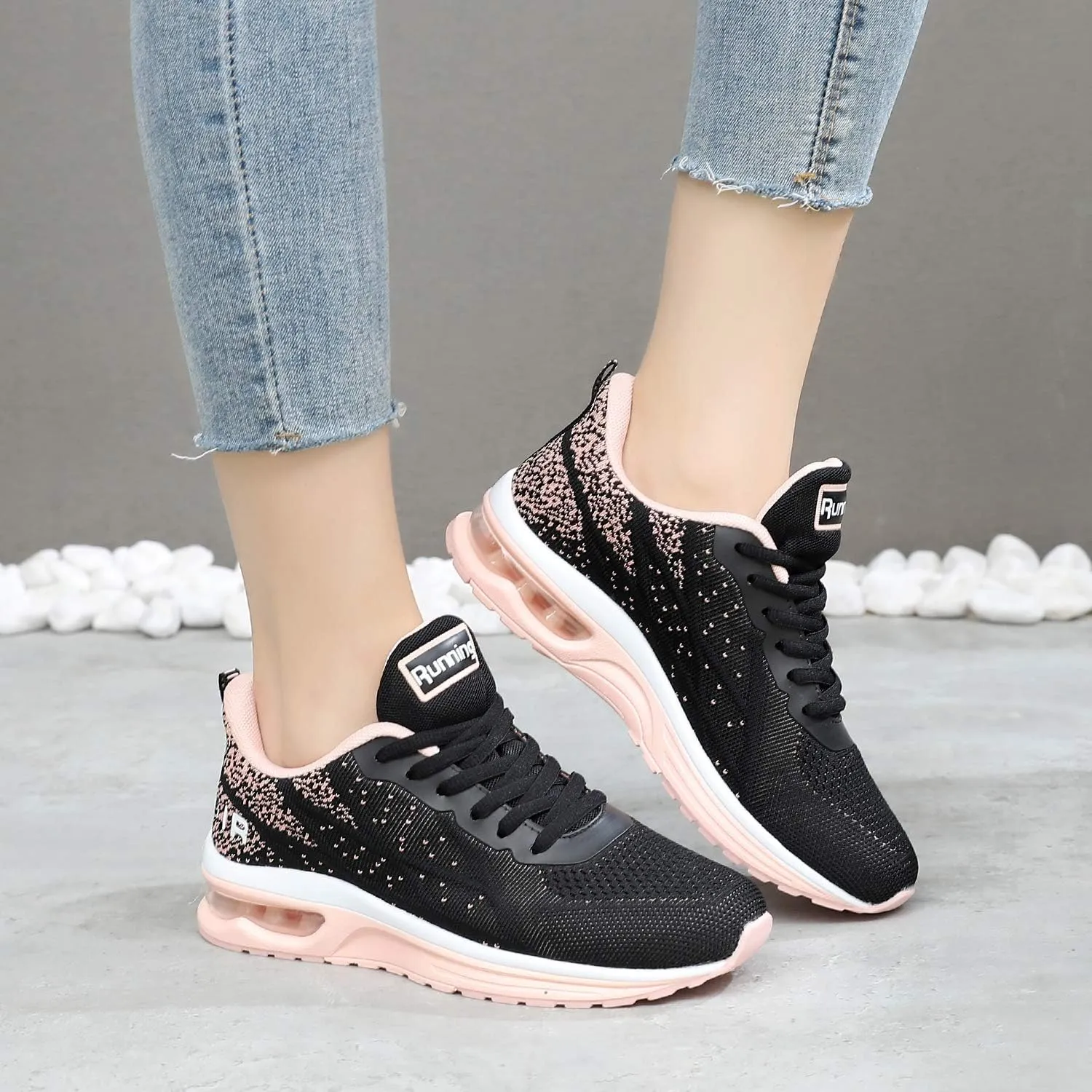 QAUPPE Womens Fashion Lightweight Air Sports Walking Sneakers Breathable Gym Jogging Running Tennis Shoes US 5.5-11 B(M)