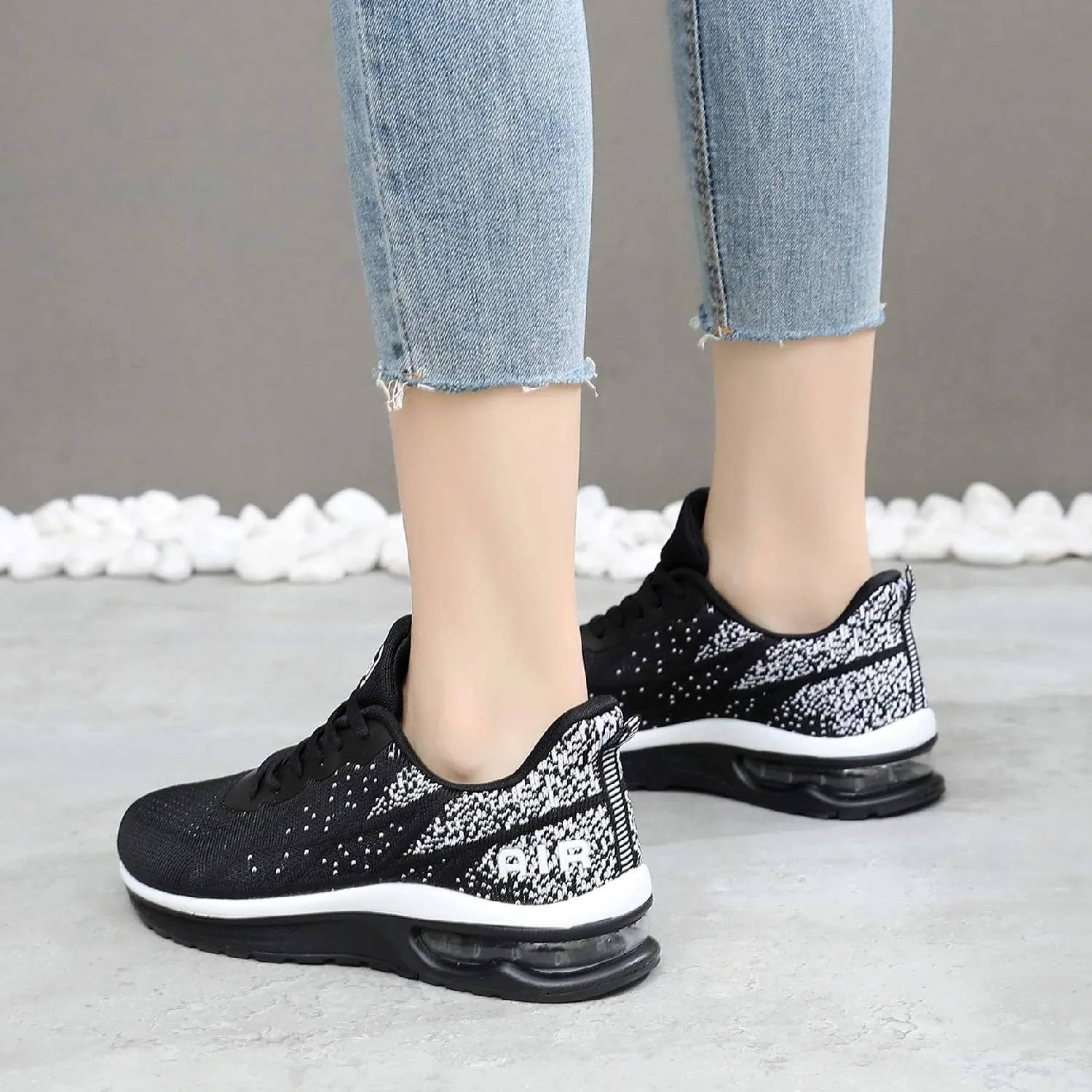 QAUPPE Womens Fashion Lightweight Sports Walking Sneakers Breathable Gym Jogging Running Tennis Shoes US 5.5-11 B(M)