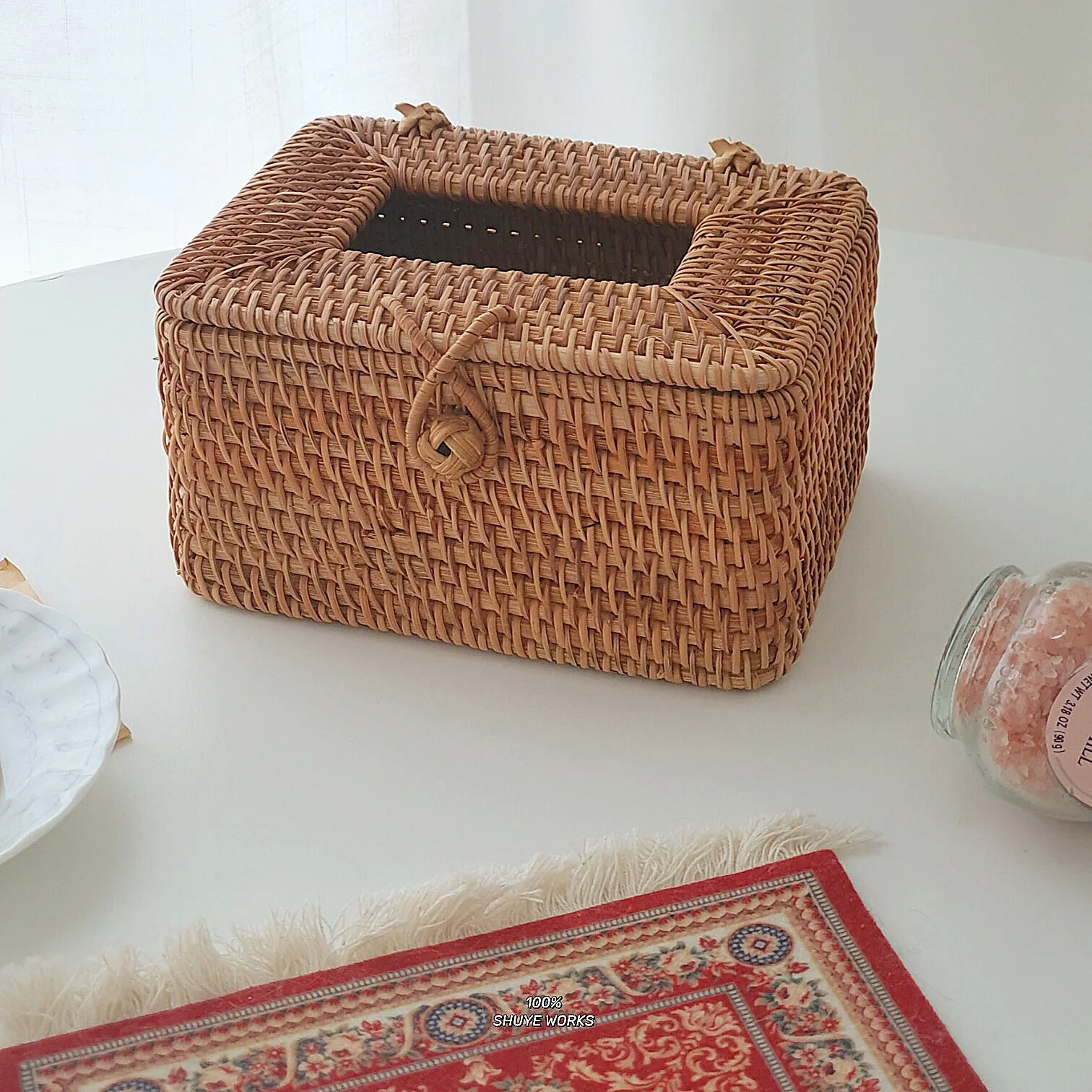 Rattan Tissue Box Cover