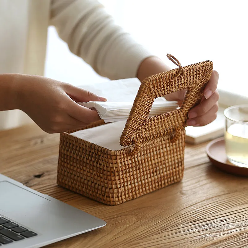 Rattan Tissue Box Cover
