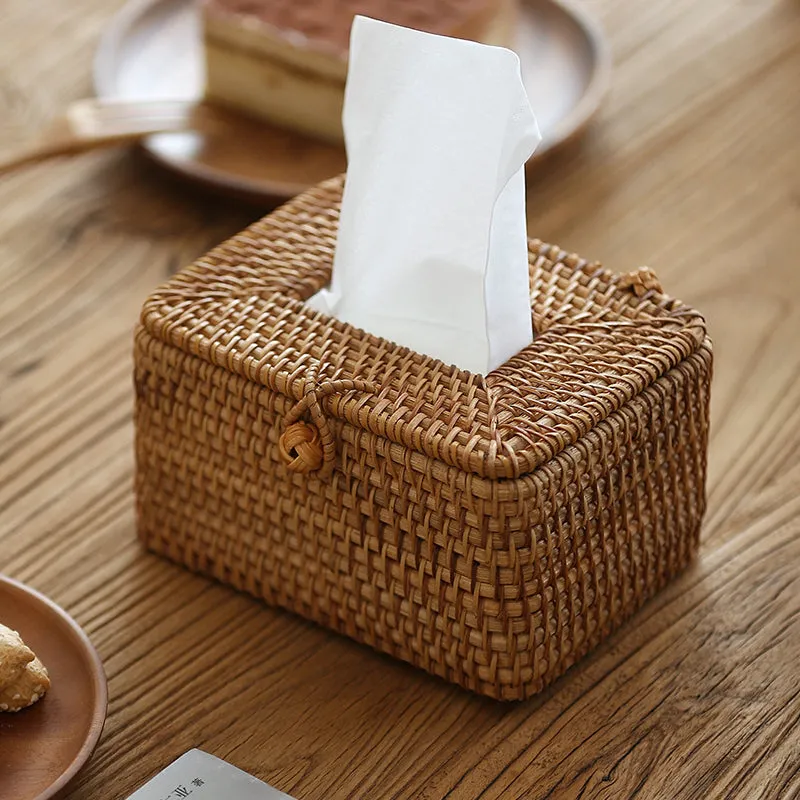 Rattan Tissue Box Cover