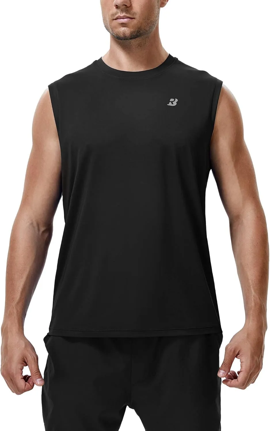 Roadbox Workout Sleeveless Shirts for Men Athletic Gym Basketball Quick Dry Muscle Tank Tops