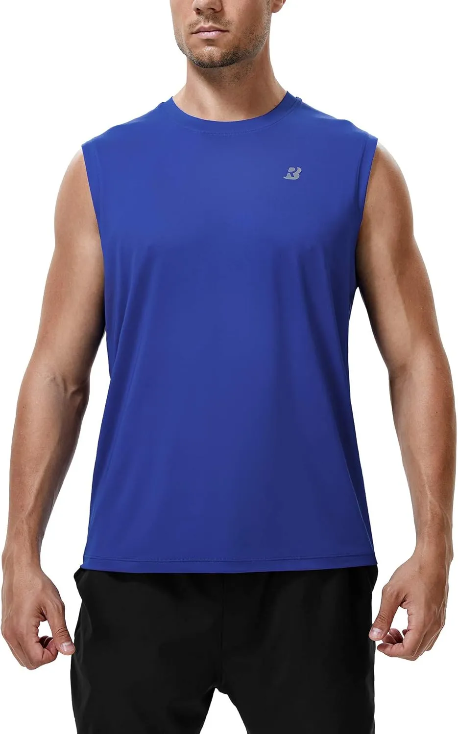 Roadbox Workout Sleeveless Shirts for Men Athletic Gym Basketball Quick Dry Muscle Tank Tops