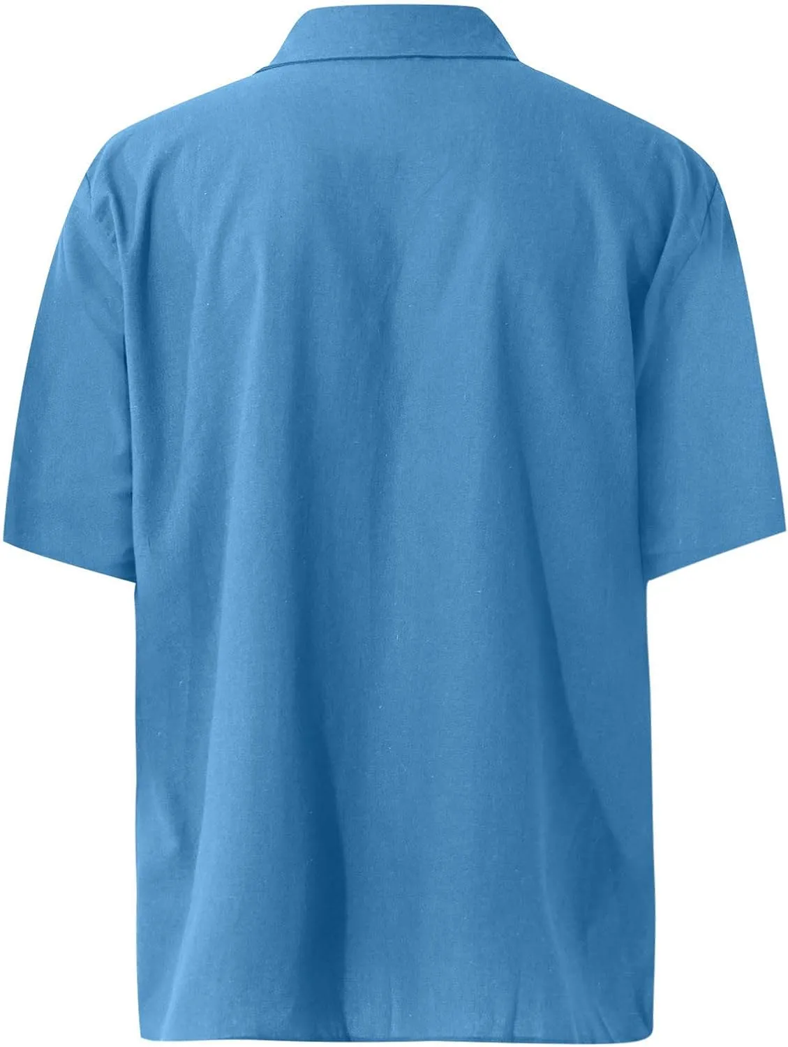 RTRDE Men's Shirts Dress Shirts Summer Casual Cotton Linen Solid Color Short Sleeve Shirts Loose, S-3XL
