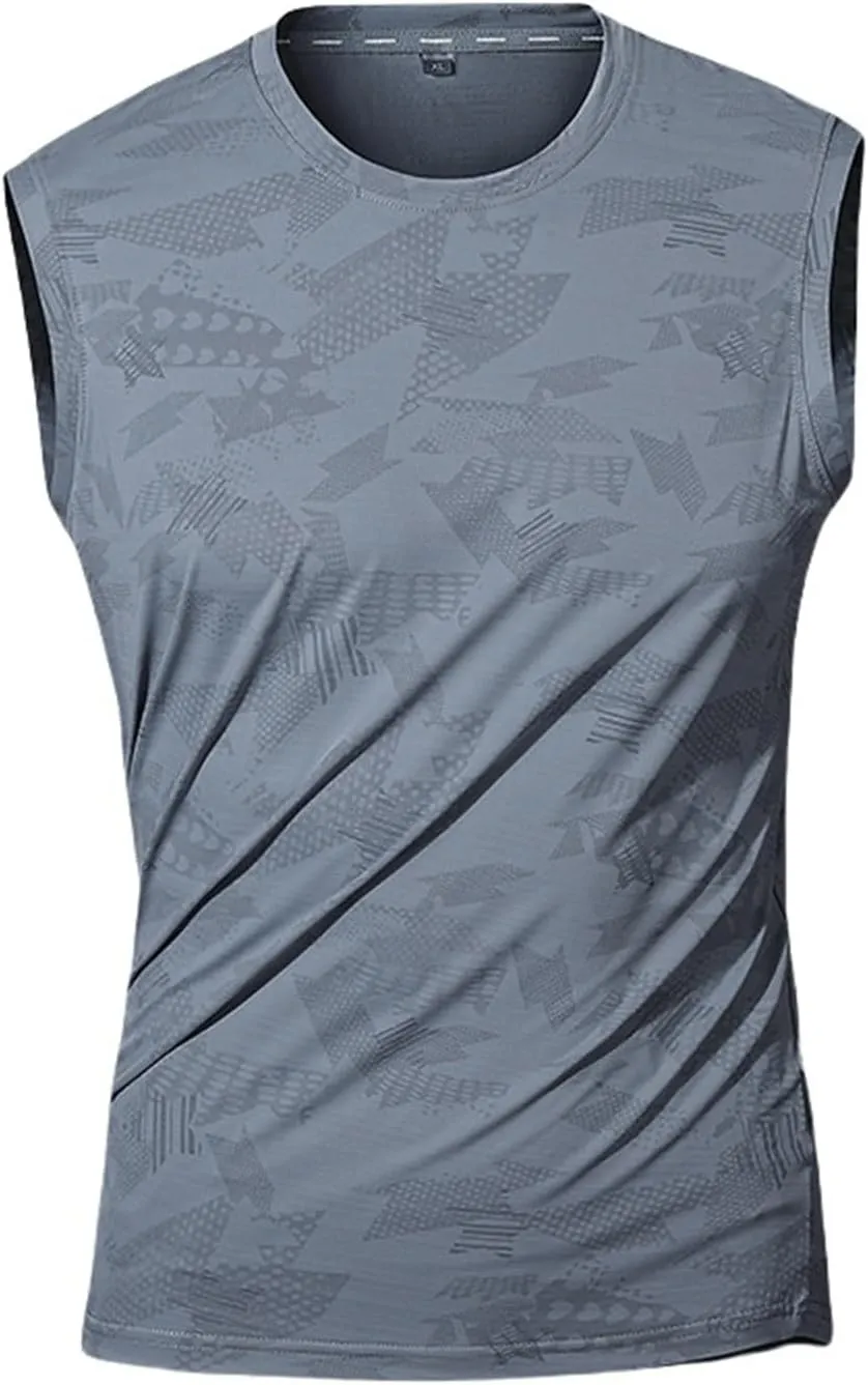Running Tank Top Men Sleeveless Cotton Workout Gym Running Compression Fit Tank Tops Beach Muscle Summer Big and Tall Vest