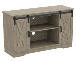 Safdie & Co. Tv Stand 48L Dark Taupe 2 Sliding Doors 3 Shelves