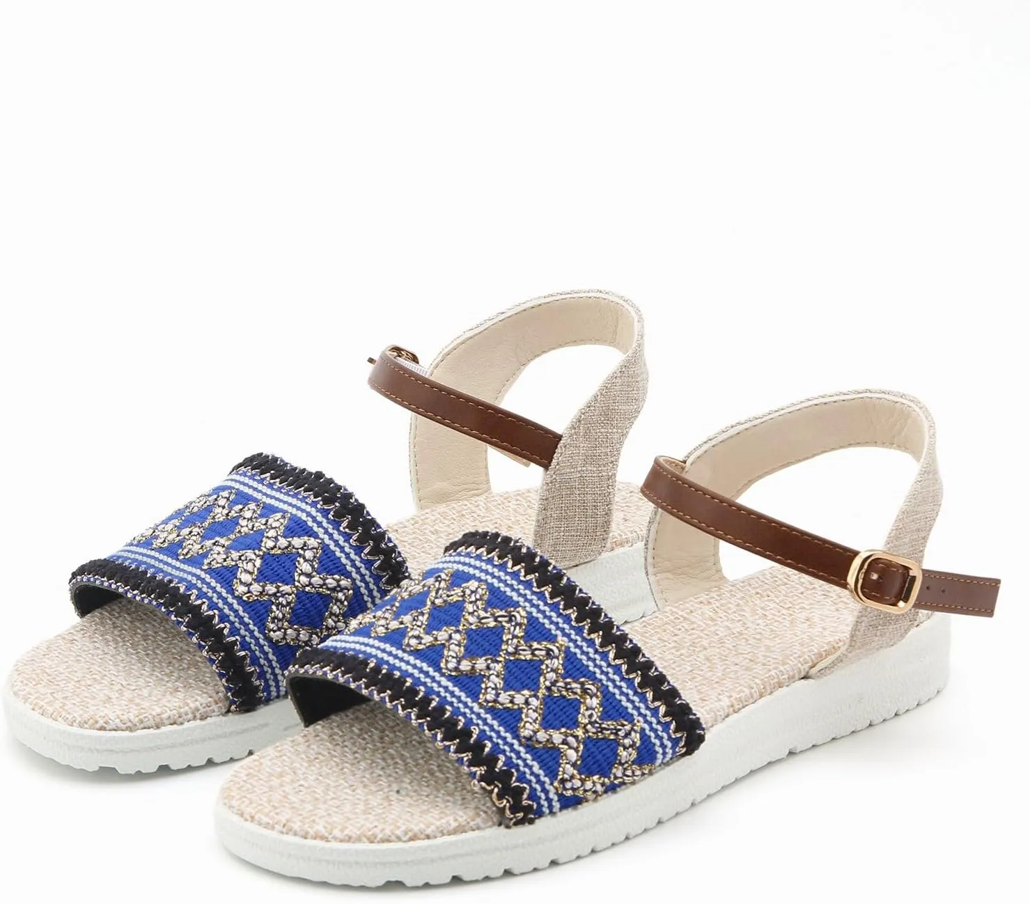 Sandals Women knitted Thick Sole Orthopedic Women's Sandals Summer Dressy Flats Casual Comfortable Platform Sandals
